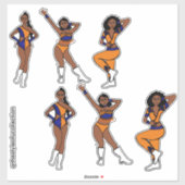 Tri Style Orange & Blue  Dancer #1 Sticker (Feuille)