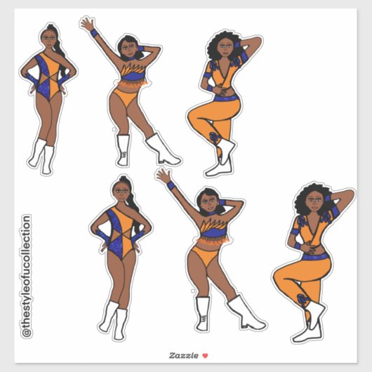 Tri Style Orange & Blue  Dancer #1 Sticker (Feuille)