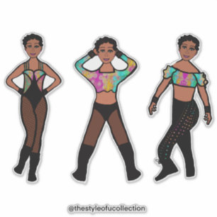 Tri-Styled Dancer Pastel & Zwart #1 Sticker