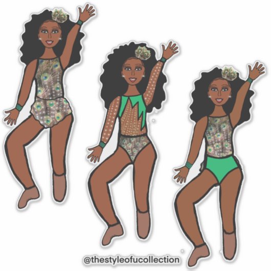 Tri-Styled Dancer Peacock #1 Sticker (Voorkant)