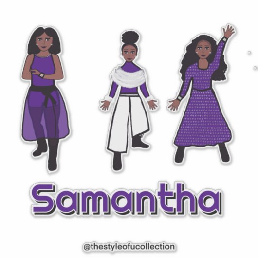 Tri- Styled Paarse Wit Zilveren Danser #1 Sticker (Voorkant)