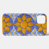 Tri Sunflower Blue Chevron Case-Mate iPhone Case (Achterkant (horizontaal))