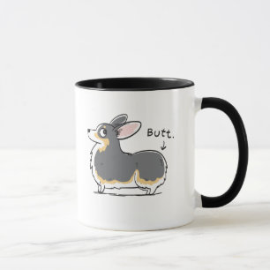 Tri tasse à tête noire de bout de corgi de