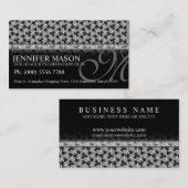 Tri tisser noir+blanc Motif Cartes de visite (Devant / Derrière)