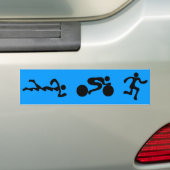 TRI Triathlon Black Figures Bumpersticker (Op auto)