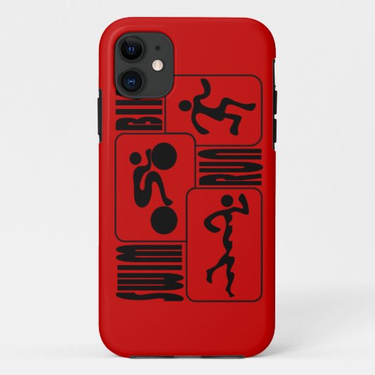 TRI Triathlon Swim Bike run BLACK Square Design Case-Mate iPhone Case (Achterkant)