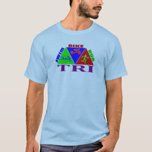 TRI Triathlon Swim Bike Run PYRAMID-ontwerp T-shirt