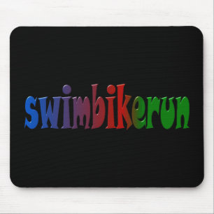 TRI Triathlon Swim Bike run RAINBOW-ontwerp Muismat