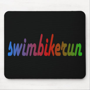 TRI Triathlon Swim Bike run RAINBOW-ontwerp Muismat