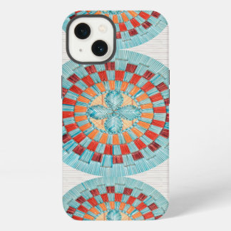 Tri Turquoise Flower iPhone 13 Hoesje