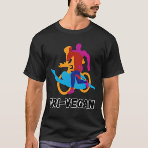 Tri-Vegan Triathlon vegan zwemmen fiets run T-shirt