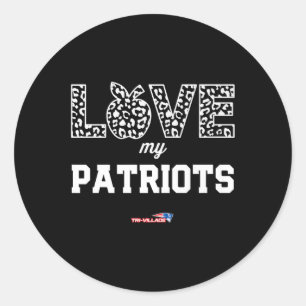 Tri-village Patriots Logo Love My Team Hs Ronde Sticker