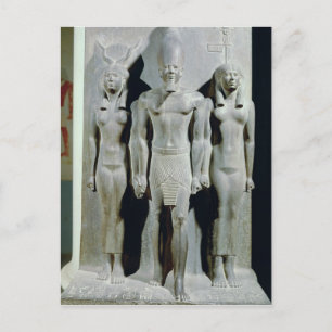 Triad van Menkaure met de godin Hathor Briefkaart