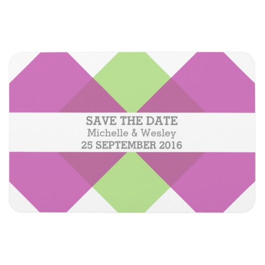 Triade géométrique Enregistrer la date Magnet Fuch (Horizontal)