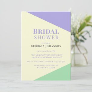 Triadic Purple Moderne Douche nuptiale Invitation