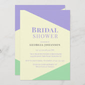 Triadic Purple Moderne Douche nuptiale Invitation (Devant / Derrière)