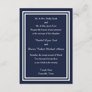 Triage double marine -3x5 Faire-part de mariage