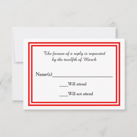 Triage double rouge - Carte RSVP (Devant)