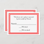 Triage double rouge - Carte RSVP (Devant / Derrière)