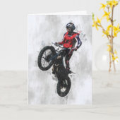 Trials rijder verjaardagskaart kaart (Gele Bloem)