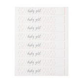 Triangle bébé fille rose et gris Étiquette de adre (Feuille)