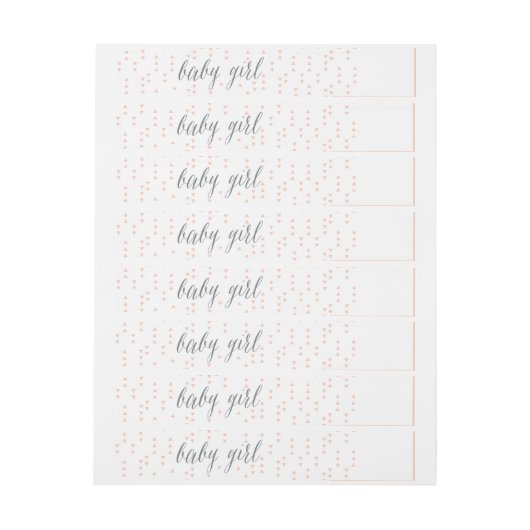 Triangle bébé fille rose et gris Étiquette de adre (Feuille)