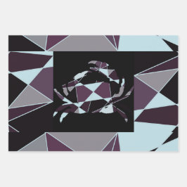 Triangle black grey white maroon Abstract Inpakpapier Vel