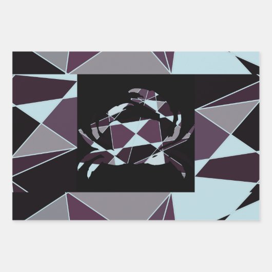 Triangle black grey white maroon Abstract Inpakpapier Vel (Voorkant 3)