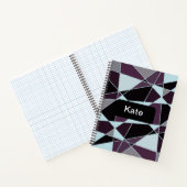 Triangle black grey white maroon Abstract Notitieboek (Binnen)