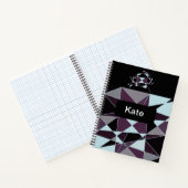 Triangle black grey white maroon Abstract Notitieboek (Binnen)