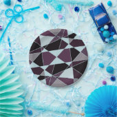 Triangle black grey white maroon Abstract Papieren Bordje (Feest)