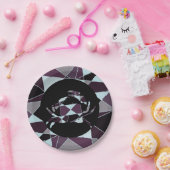 Triangle black grey white maroon Abstract Papieren Bordje (Feest)