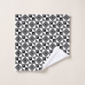 Triangle carré Monogramme blanc noir géométrique (Gant de toilette)