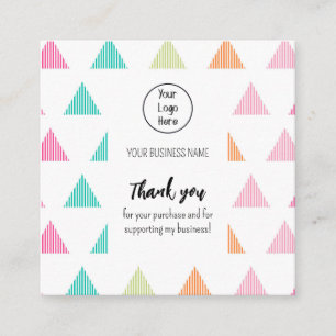 Triangle coloré carte de visite examen merci