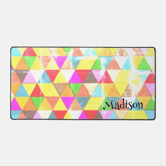 Triangle coloré géométrie rétro motif Monogramme (Recto)