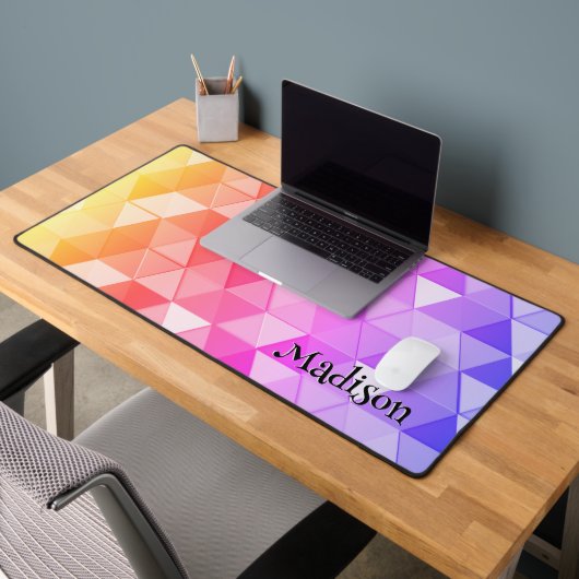 Triangle coloré géométrie rétro motif Monogramme (Bureau 2)