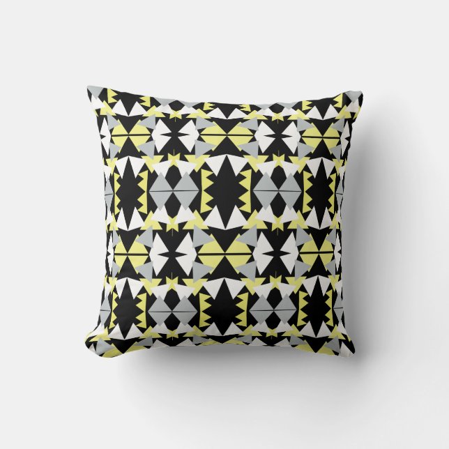 Triangle d'Art Abstrait Pyramide Coussin Jaune (Recto)