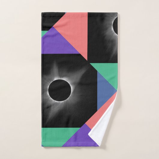 Triangle de multicolore Carré Abstrait Black Eclip (Serviette à main)