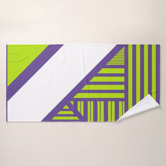 Triangle en Lime Vert & Violet (Serviette de bain)