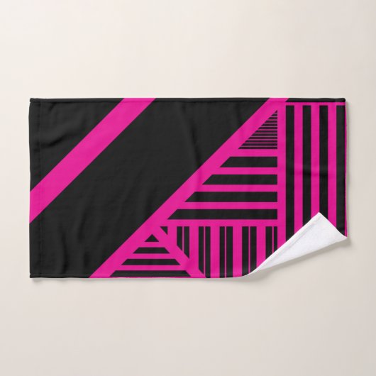 Triangle en Magenta et Noir (Serviette à main)