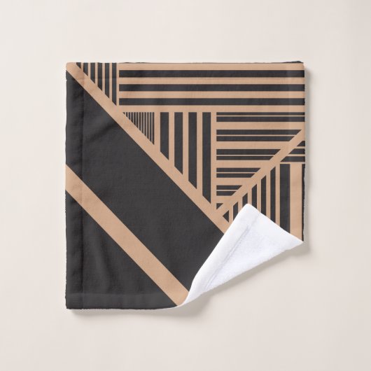 Triangle en tan et noir (Gant de toilette)