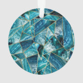 Triangle géométrique d'or de noir d'agate de bleu (dos)