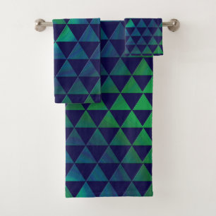 Triangle géométrique Mandala vert bleu