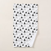 Triangle géométrique moderne noir et blanc (Serviette à main)