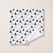 Triangle géométrique moderne noir et blanc (Gant de toilette)