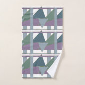 Triangle géométrique Motif bleu violet vert (Serviette à main)