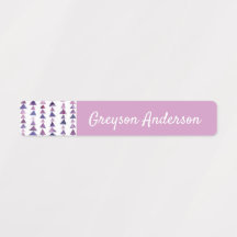 Triangle géométrique violet enfants Étiquette maig