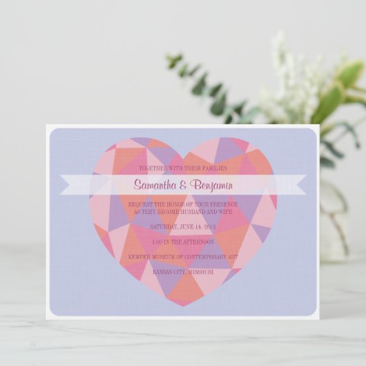 Triangle Heart Faire-part de mariage (Debout devant)