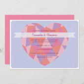 Triangle Heart Faire-part de mariage (Devant / Derrière)