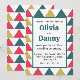 Triangle Invitation de mariage géométrique coloré